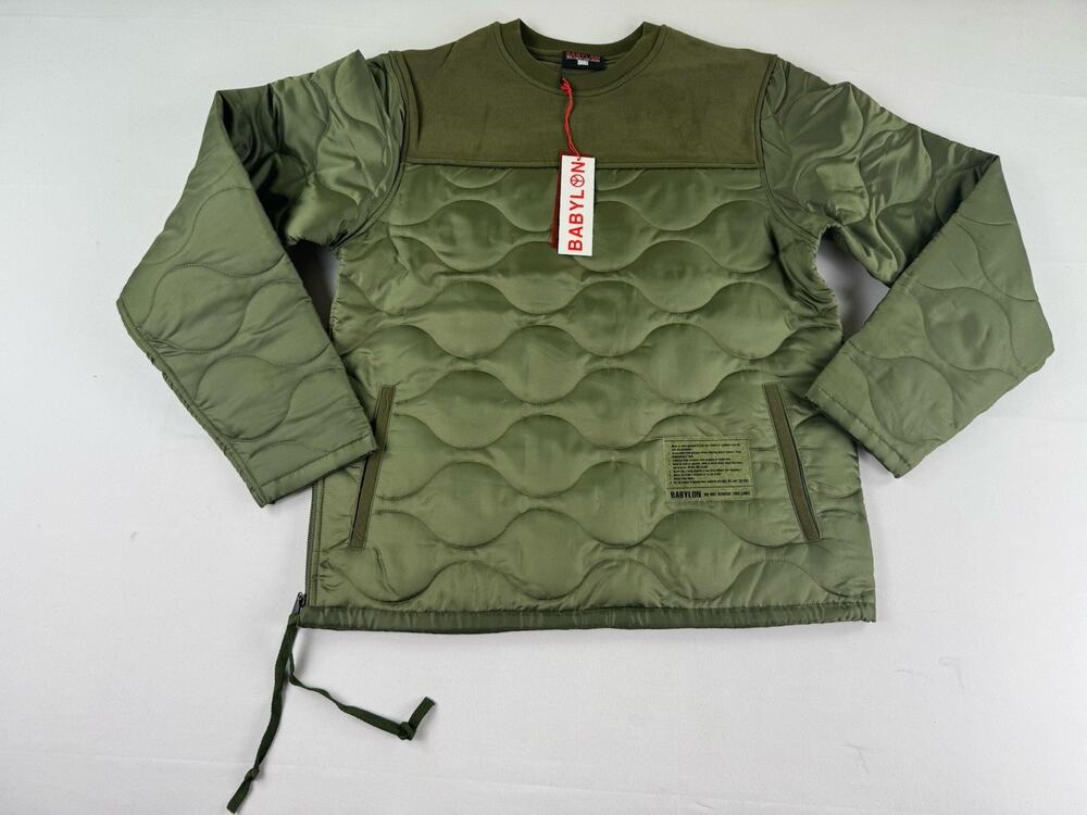 NWT Babylon Small Olive Quilted Liner Jacket We Light The Fires